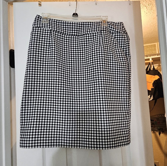 Black and White Polka Dot Pencil Skirt - Picture 1 of 1
